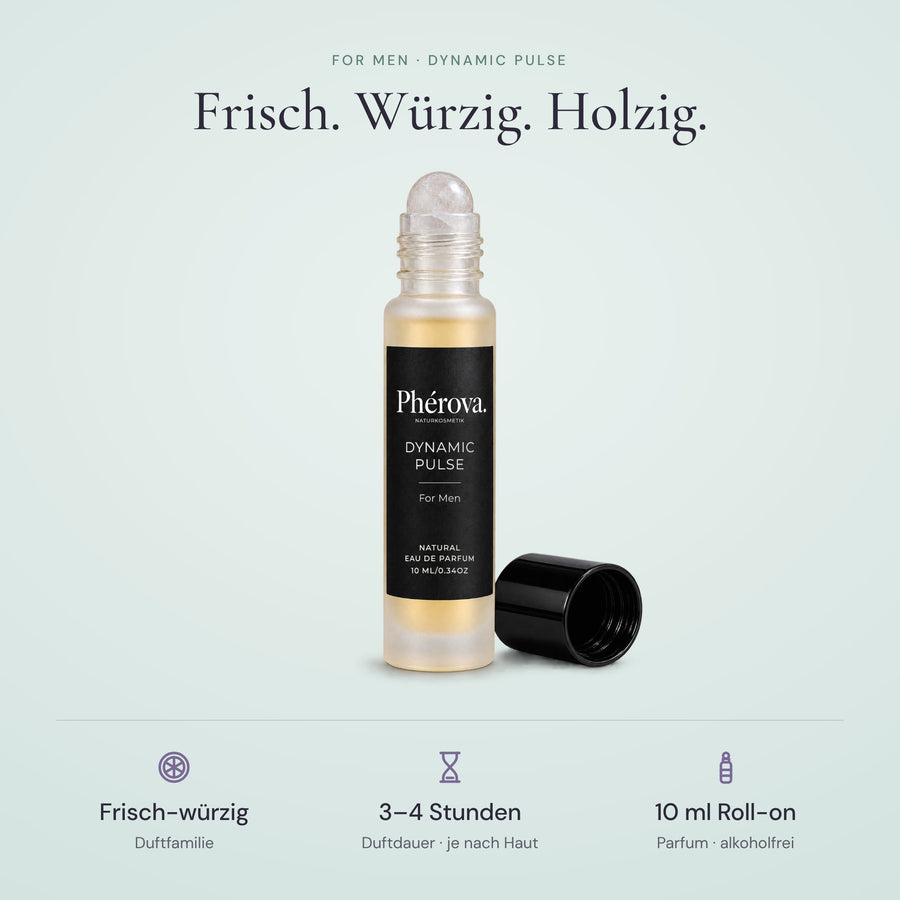 Dynamic Pulse – Hero – Phérova for Men Roll-on mit weißem Amethyst-Rollkopf