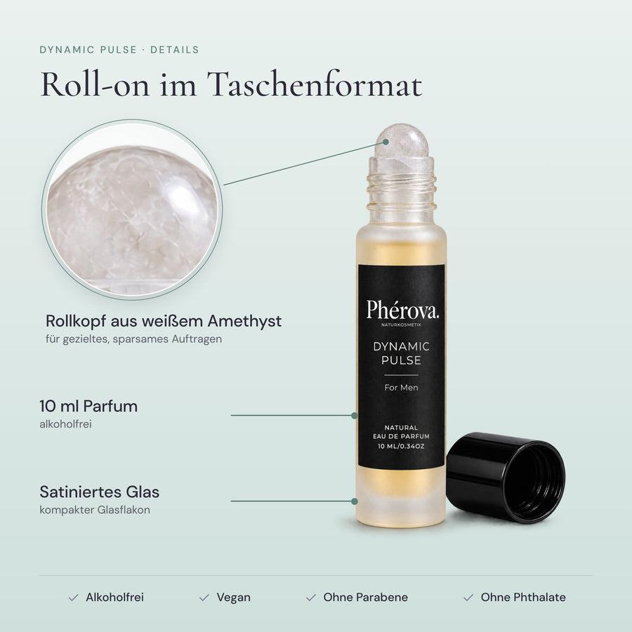 Dynamic Pulse – Details – Rollkopf aus weißem Amethyst, 10 ml, satiniertes Glas