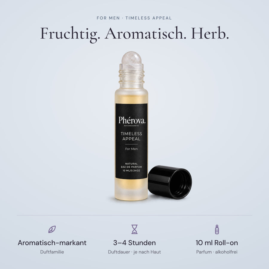 Timeless Appeal – Hero – Phérova for Men Roll-on mit weißem Amethyst-Rollkopf